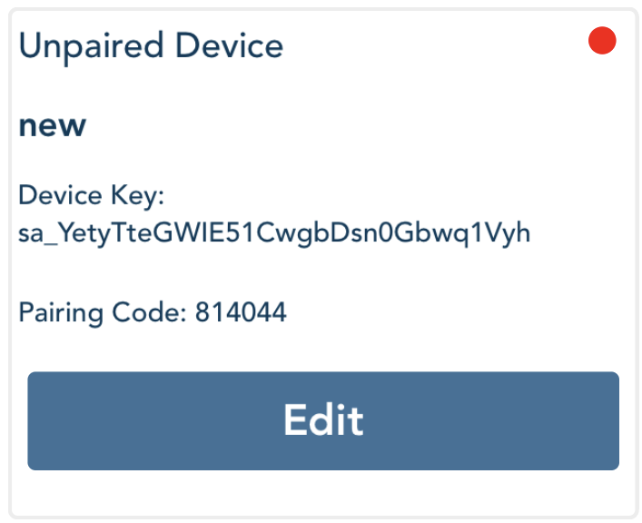 Pairing code found in Device Box