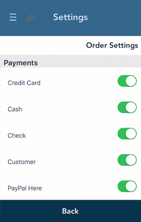 Order Payment Settings